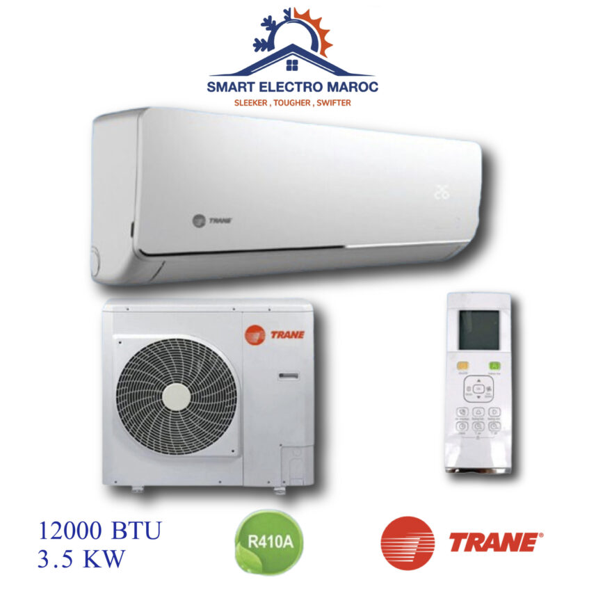 Climatiseur Trane 12000 BTU R410, pour un refroidissement efficace et écologique avec un design moderne.