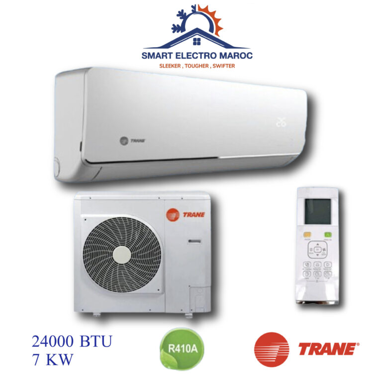 Climatiseur Trane 24000 BTU R410, puissance et efficacité pour un confort optimal.