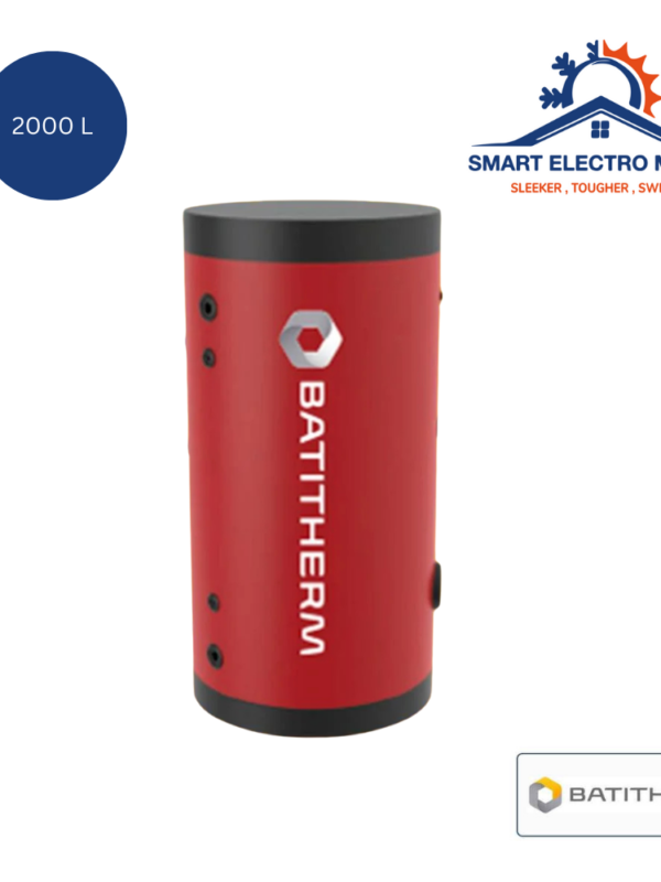 Ballon de stockage d’eau chaude Batitherm 2000 L, capacité élevée et performance thermique, avec installation en option et livraison gratuite au Maroc.