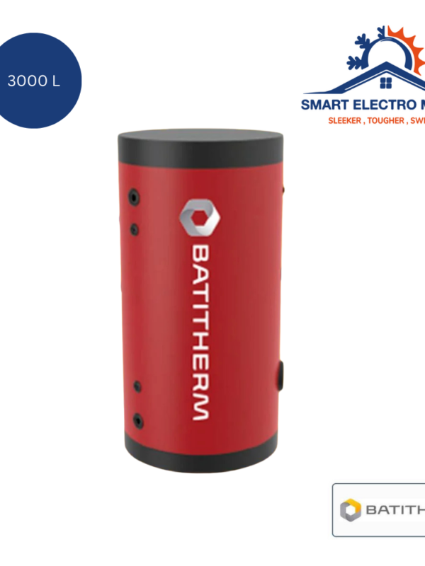 Ballon de stockage d’eau chaude Batitherm 3000 L, capacité élevée et performance thermique, avec installation en option et livraison gratuite au Maroc.