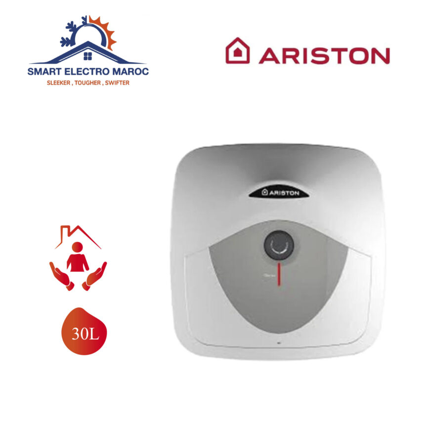 Chauffe-eau Électrique Ariston 30 L Andris, rapide et économique, avec installation en option et livraison gratuite au Maroc.