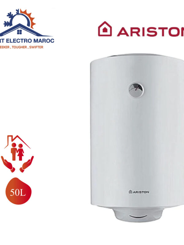 Chauffe-eau Électrique Ariston 50 L, adapté pour petits foyers, avec installation en option et livraison gratuite au Maroc.