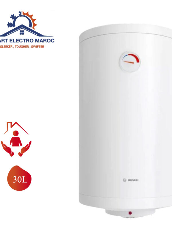 Chauffe-eau électrique Bosch 30L – chauffage rapide, faible consommation et sécurité avancée.