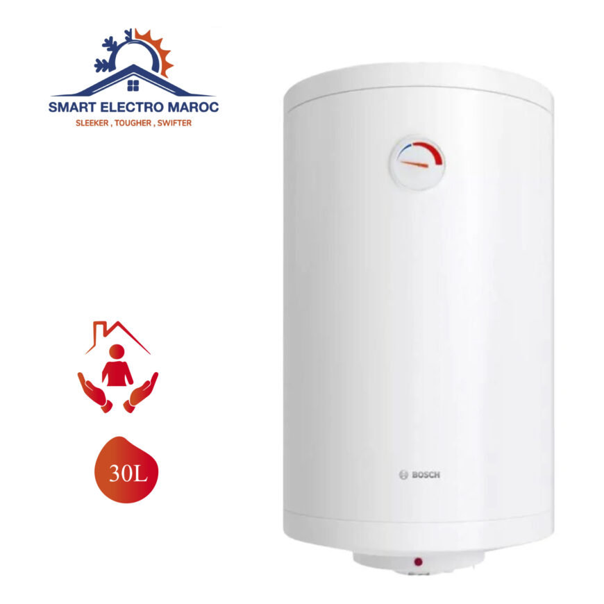 Chauffe-eau électrique Bosch 30L – chauffage rapide, faible consommation et sécurité avancée.