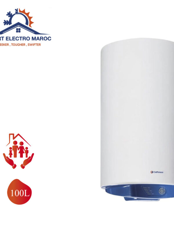 Chauffe-eau Électrique Chaffoteaux 100 L REC, adapté pour foyers nombreux, avec installation en option et livraison gratuite au Maroc.