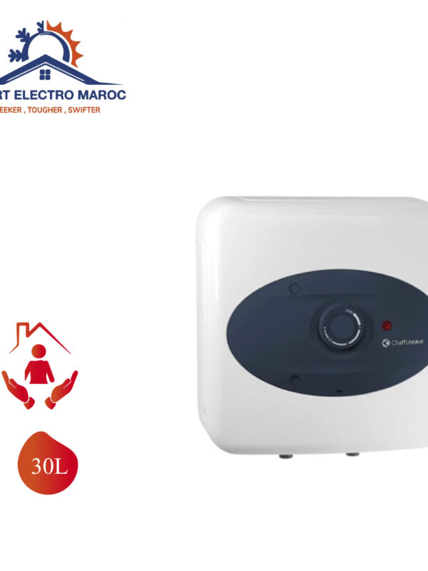 Chauffe-eau Électrique Chaffoteaux 30 L, parfait pour les petits foyers, avec installation en option et livraison gratuite au Maroc.
