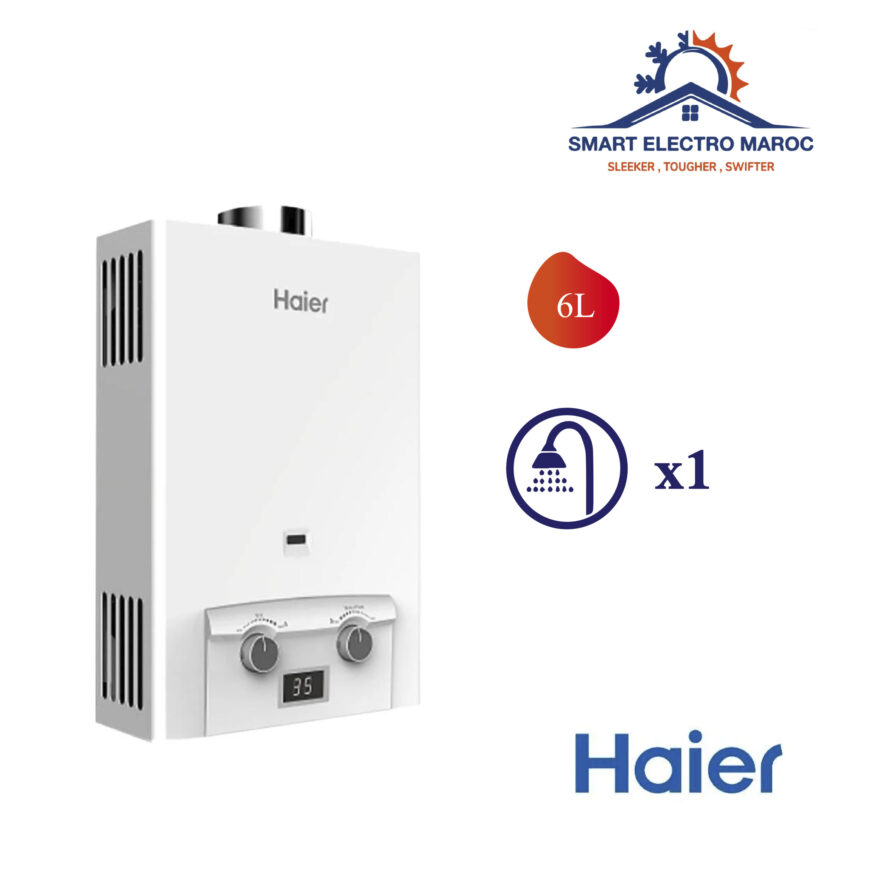 Chauffe-eau à gaz Haier 6L – Performance optimale et économies d’énergie.