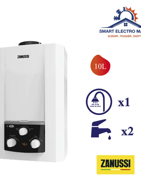 Chauffe-eau à gaz Zanussi 10L – Un choix performant et économique pour votre eau chaude.