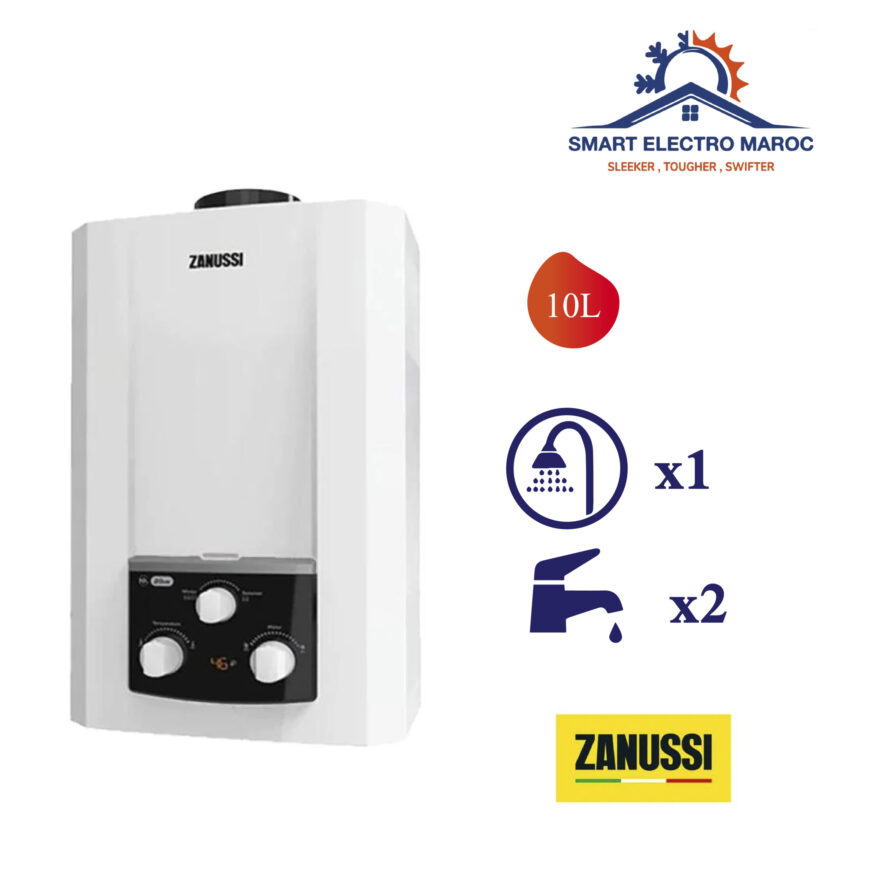 Chauffe-eau à gaz Zanussi 10L – Un choix performant et économique pour votre eau chaude.