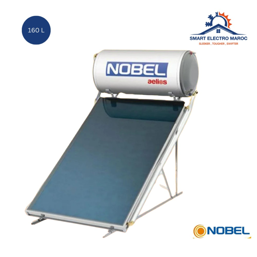 Chauffe-eau solaire Nobel 160 L, écologique et performant, avec installation en option et livraison gratuite au Maroc.