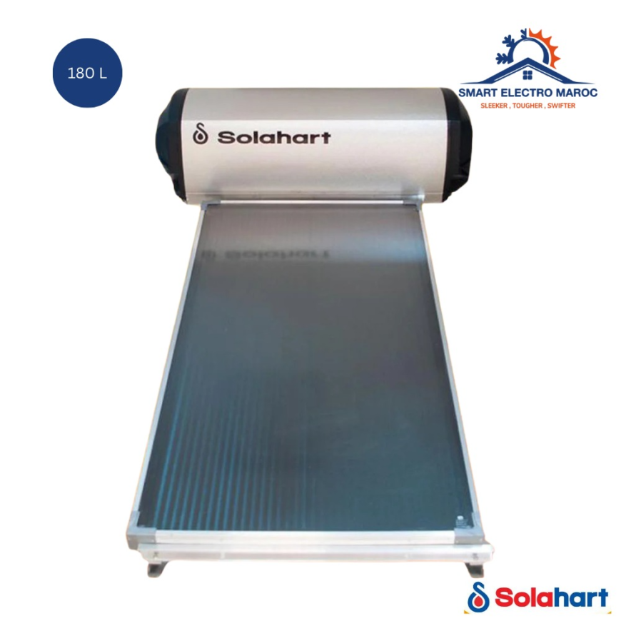 Chauffe-eau solaire Solahart 180 L, écologique et performant, avec installation en option et livraison gratuite au Maroc.