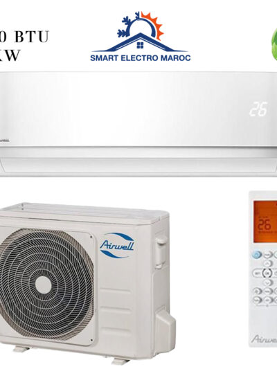 Climatiseur Airwell 12000 BTU R410, performance et efficacité énergétique.