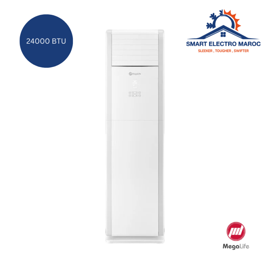 Climatiseur Armoire MEGALIFE 48000 BTU Inverter 220V, refroidissement puissant et économique, disponible au Maroc avec installation en option.
