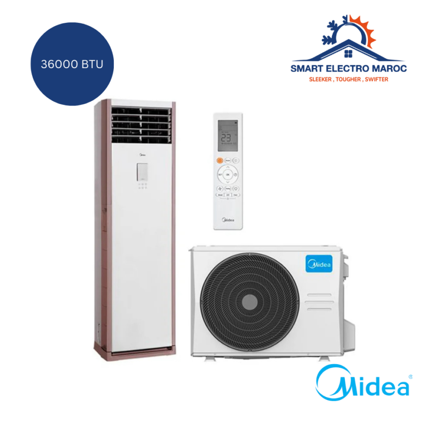 Climatiseur Armoire MIDEA 36000 BTU R410, solution efficace pour bureaux et commerces au Maroc.