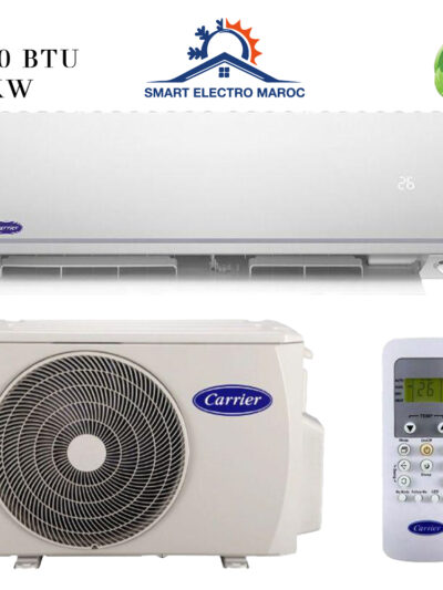 Climatiseur Carrier 18000 BTU Inverter, puissant et économique, avec installation en option et livraison gratuite au Maroc.