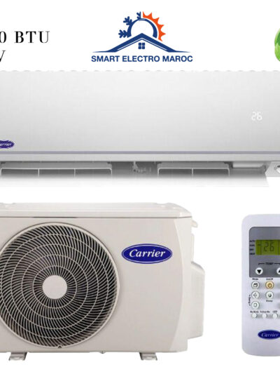 Climatiseur Carrier 24000 BTU Inverter, puissant et économe en énergie, avec installation en option et livraison gratuite au Maroc.