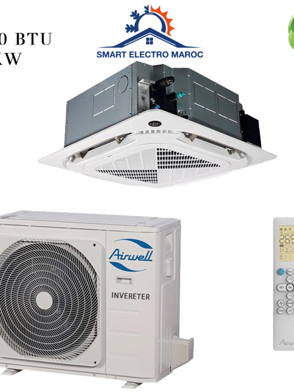 Climatiseur Cassette Airwell 18000 BTU Inverter pour un refroidissement efficace et économique dans des espaces de taille moyenne à grande.