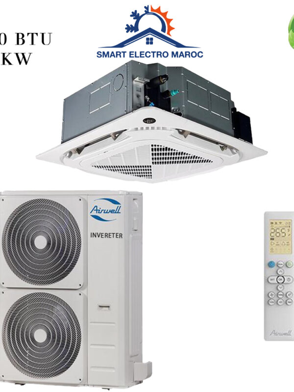 Climatiseur Cassette Airwell 48000 BTU Inverter pour un refroidissement puissant et économique.