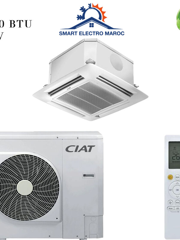 Climatiseur Cassette CIAT 24000 BTU R410, climatisation efficace et discrète pour un confort optimal dans tout espace.