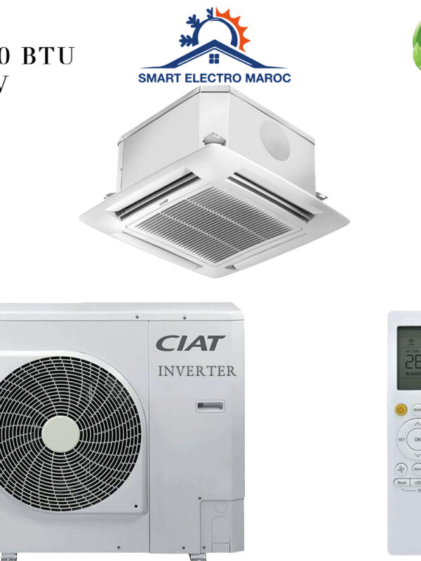 Climatiseur Cassette Ciat 24000 BTU Inverter, une solution de climatisation encastrée performante et silencieuse.