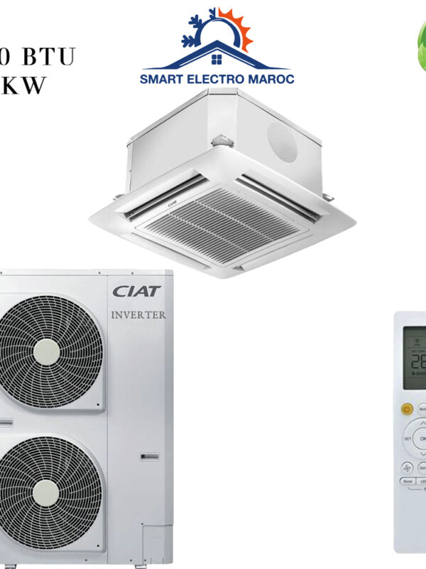 Climatiseur Cassette Ciat 48000 BTU Inverter, refroidissement efficace et homogène pour grands espaces.