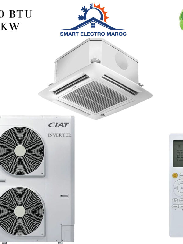 Climatiseur Cassette Ciat 60000 BTU Inverter, climatisation efficace et silencieuse pour grands espaces.