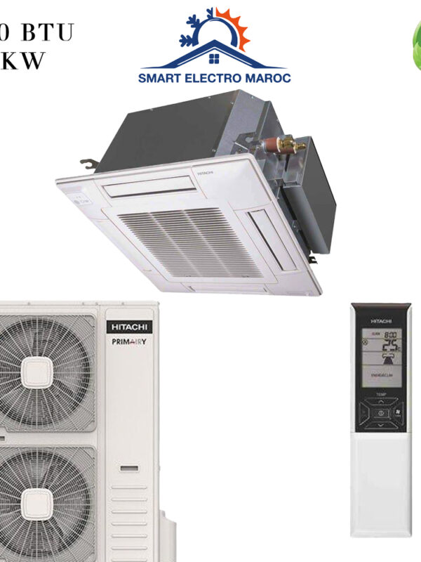 Climatiseur Cassette HITACHI 60000 BTU R410 16.5 kW, climatisation performante pour grande surface.