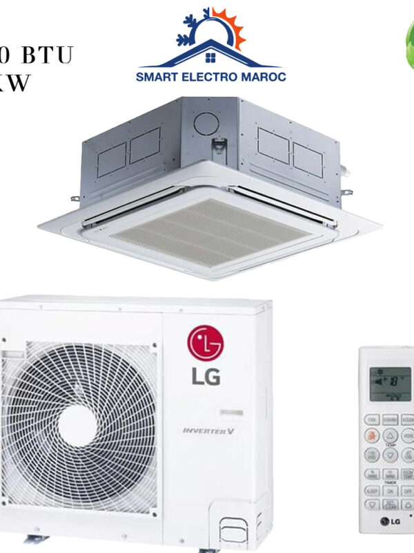 Climatiseur Cassette LG 18000 BTU Inverter ATNW18GPLS1, idéal pour moyenne surface, combinant efficacité énergétique et confort thermique.