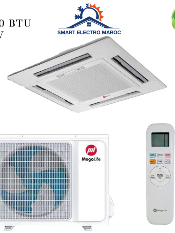 Climatiseur Cassette Mégalife 24000 BTU R410 7 kW, confort thermique optimal.