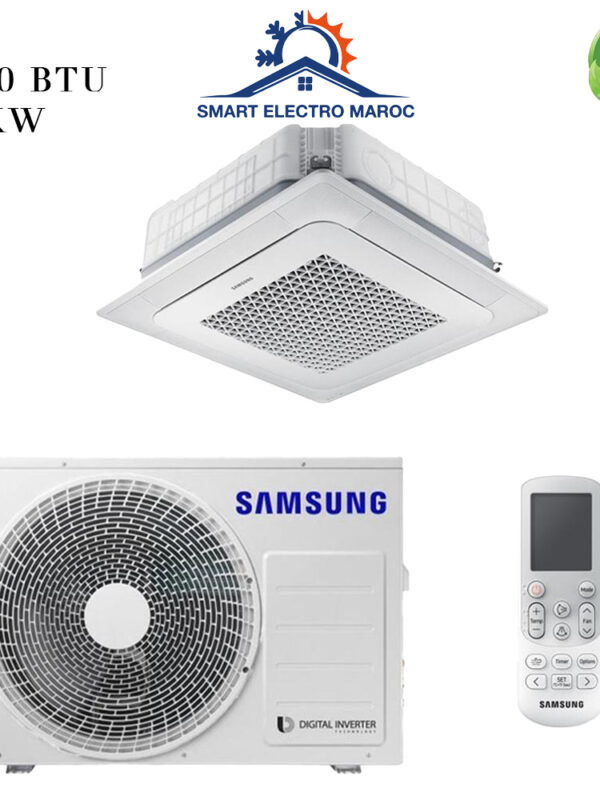 Climatiseur Cassette SAMSUNG 18000 BTU Inverter 5.3 kW, rafraîchissement performant et économique.