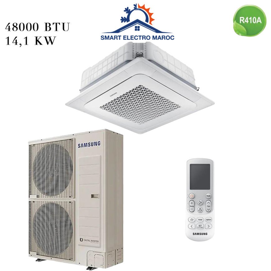 Climatiseur Cassette SAMSUNG 48000 BTU Inverter 14.1 kW, performance maximale et confort thermique.