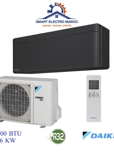 Climatiseur DAIKIN 9000 BTU Inverter Black, puissant et respectueux de l’environnement, avec haute performance et faible consommation.