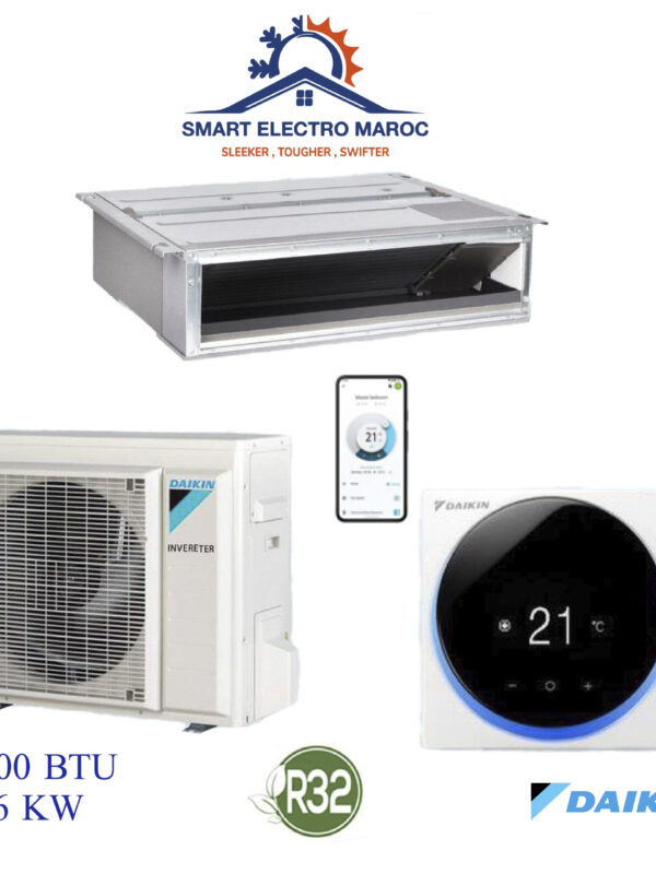 Climatiseur Gainable Daikin 36000 BTU Inverter 10.6 kW, puissant et économique, idéal pour moyenne et grande surface.