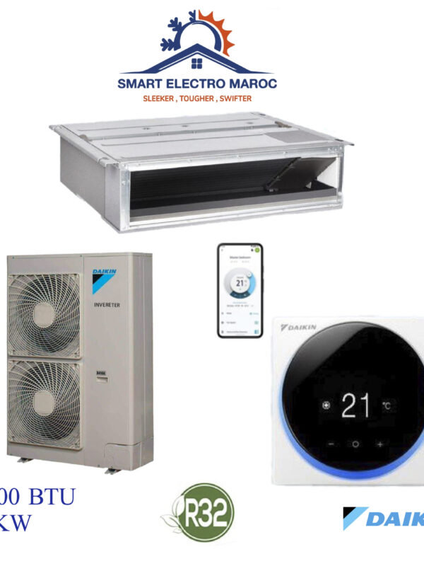Climatiseur Gainable Daikin 68000 BTU Inverter 19 kW, puissant et économique, idéal pour grande surface et locaux commerciaux.