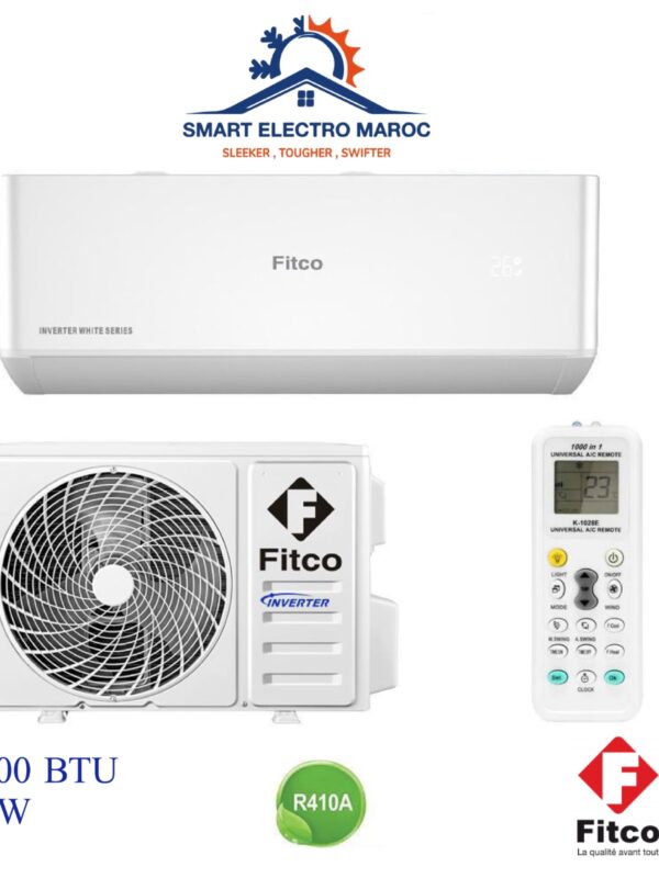 Climatiseur Fitco 24000 BTU Inverter, refroidissement puissant et respectueux de l’environnement avec gaz R410.