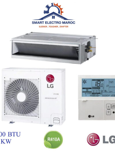 Climatiseur Gainable LG 18000 BTU Inverter 5.3 kW (ABNW18GM1S2), refroidissement éco-énergétique et discret.