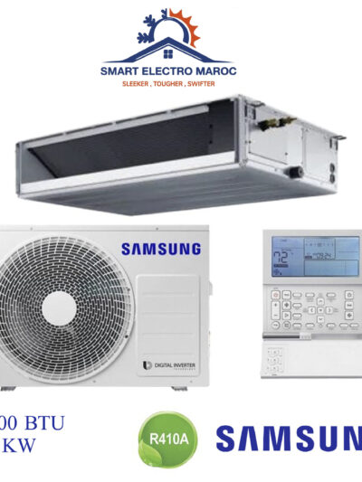 Climatiseur Gainable Samsung 12000 BTU Inverter 3.5 kW, refroidissement performant et discret.