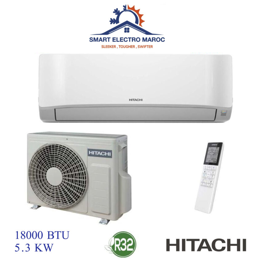 Climatiseur Hitachi Inverter 18000 BTU Air-Home 400, refroidissement puissant et écologique avec gaz R32.