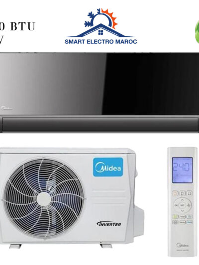 Climatiseur Midea 24000 BTU Inverter Black Mirror, performance maximale et design élégant.