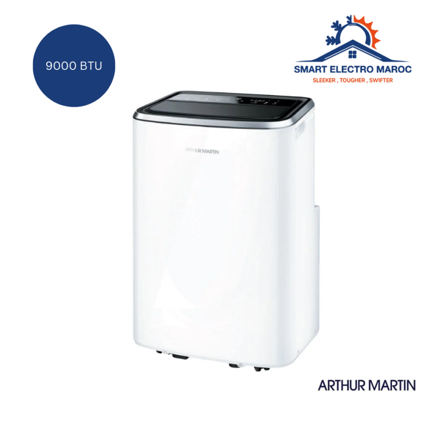 Climatiseur Mobile Arthur Martin 9000 BTU, rafraîchissement rapide et flexible au Maroc.