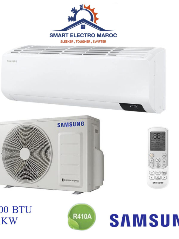 Climatiseur Samsung 18000 BTU Smart Inverter, refroidissement rapide et performant avec gaz R410.