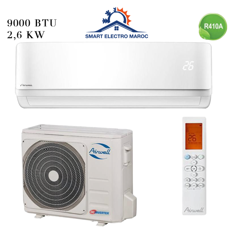 Climatiseur Split Mural Airwell 9000 BTU Inverter, performant et économique.