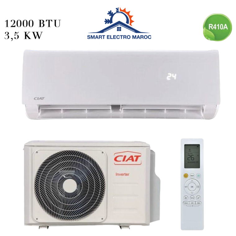 Climatiseur Split Mural CIAT 12000 BTU Inverter, performant et économique.