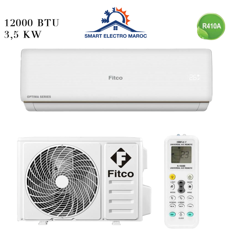 Climatiseur Split Mural Fitco 12000 BTU R410, performance et respect de l’environnement.