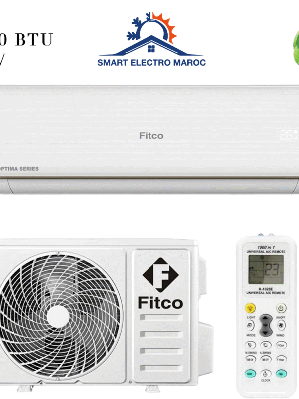 Climatiseur Split Mural Fitco 24000 BTU R410, puissant et respectueux de l’environnement.