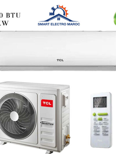 Climatiseur TCL 12000 BTU Smart Inverter, performant et économique, avec installation en option et livraison gratuite au Maroc.