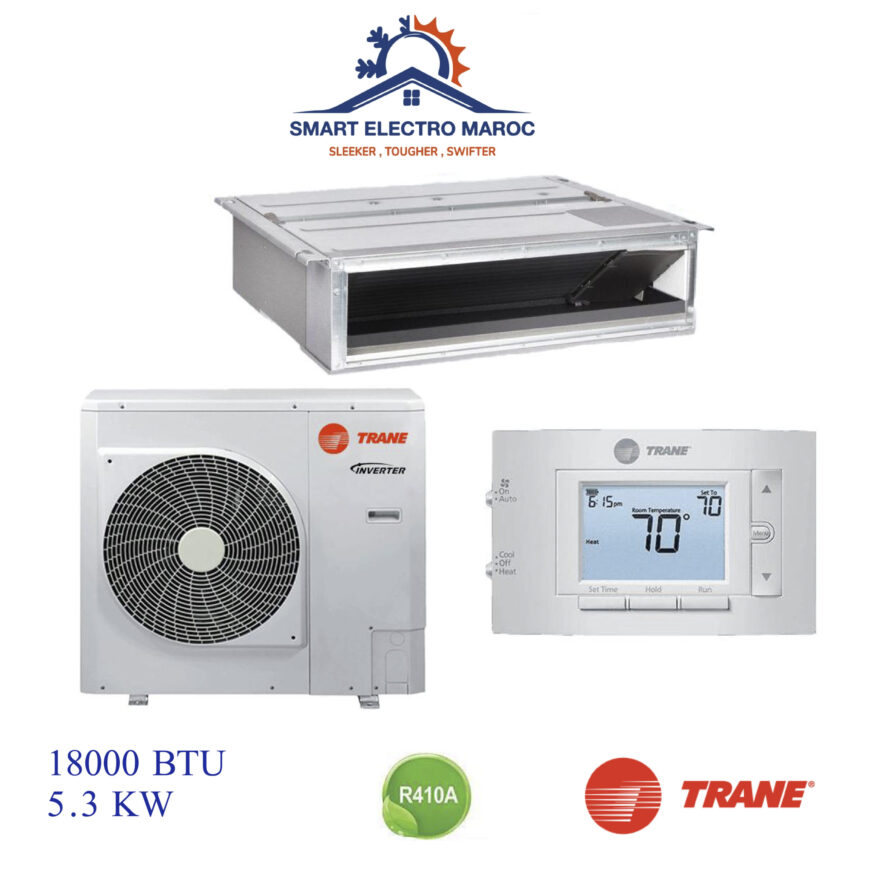 Climatiseur TRANE Gainable 18000 BTU On/Off, refroidissement puissant et discret.