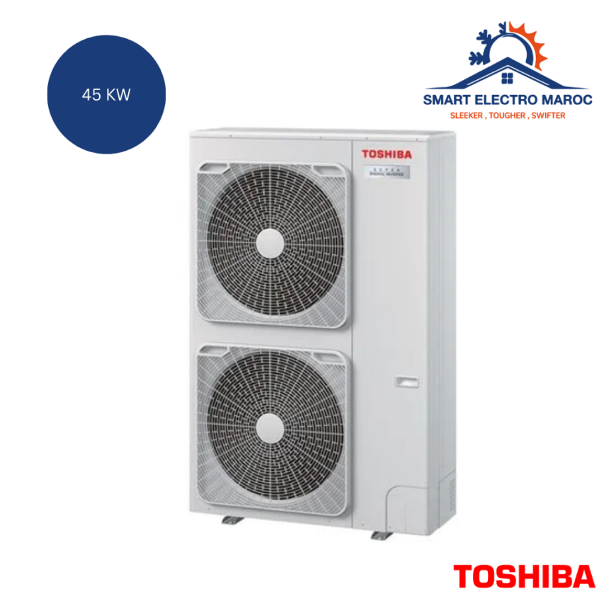 Climatiseur VRV Toshiba 45 kW, solution de climatisation centralisée performante au Maroc.