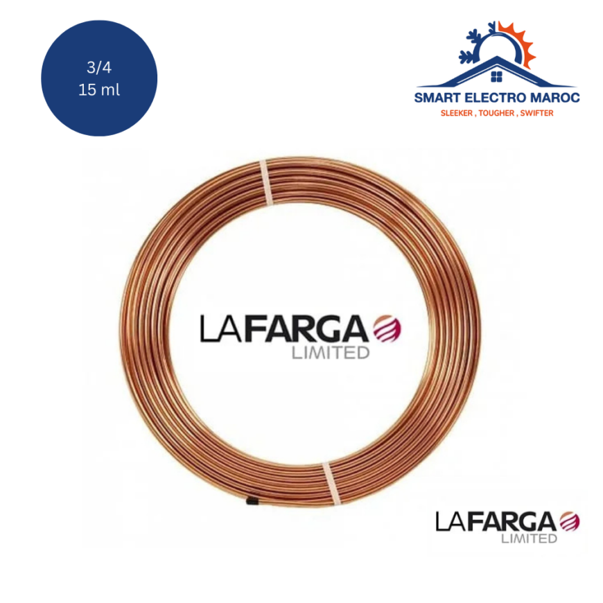 Rouleau cuivre Lafarga 3/4" 15 ml, conductivité thermique et durabilité maximales.