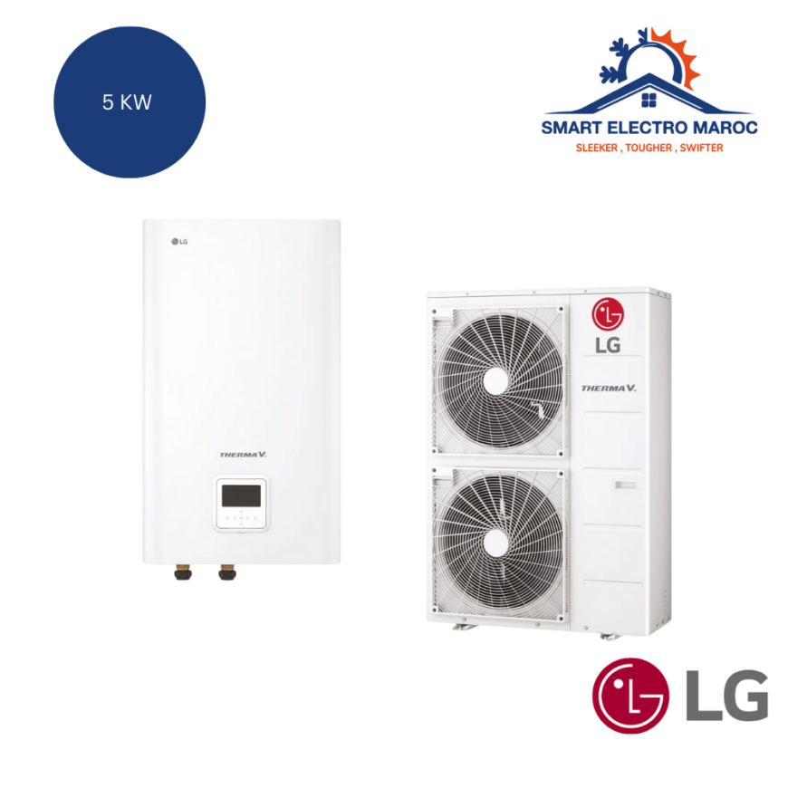 Pompe à chaleur LG Therma V 5 kW, chauffage écoénergétique et performant.